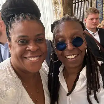 Cacau Protásio encontra com Whoopi Goldberg e  Chris Rock no Vaticano