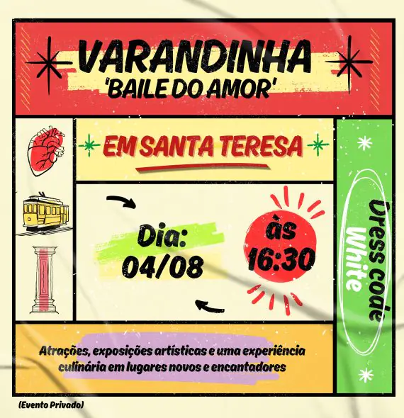 ‘Varandinha: Baile do amor’ promete noite de música, gastronomia e exposições no Rio de Janeiro