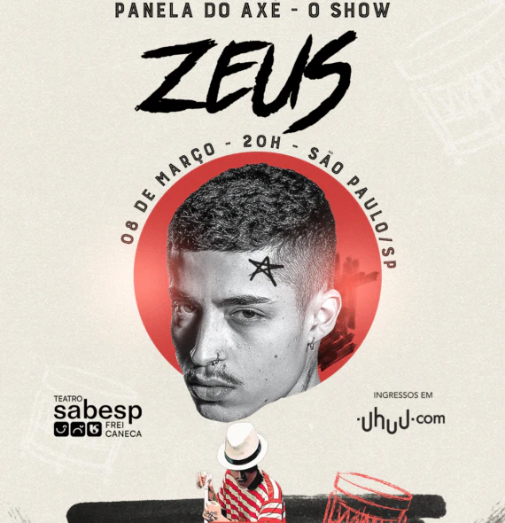 Em sua grande estreia, Zeus apresenta o espetáculo ‘Panela do Axé’ no Teatro FreiCaneca